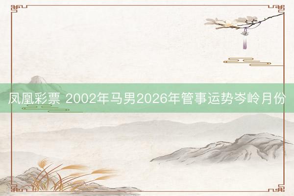 凤凰彩票 2002年马男2026年管事运势岑岭月份